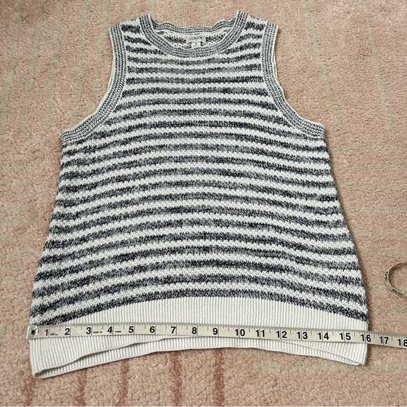 J. Crew Blue White Stripe Knit Sweater Vest Top Size Small Preppy Fall Office - Picture 7 of 9